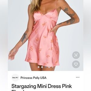 Princess polly pink satin mini dress